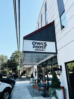 Front of brewery at Owl's Roost Brewing in Franklinton