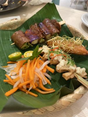 Skewers (fish is the best!) at Green Common Nexxus in Hong Kong Island