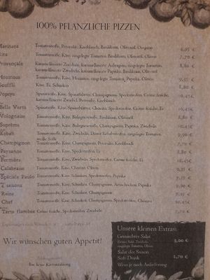 Menü gibt es auch auf Deutsch at La Pizzeria - Paulo Azevedo in Woerth