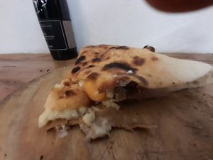Calzone (Pizza Souffle) from the inside at La Pizzeria - Paulo Azevedo in Woerth