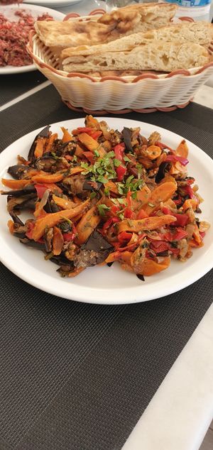 Vegan eggplant Georgian dish at Corner Restaurant in Paphos