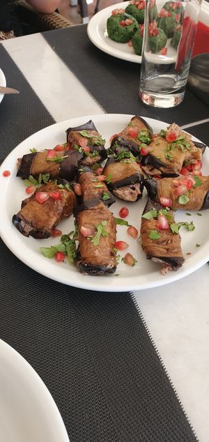 Vegan eggplant Georgian dish at Corner Restaurant in Paphos
