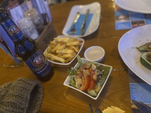 Hemp mayonnaise with the fries.   at De Strandtent in Callantsoog