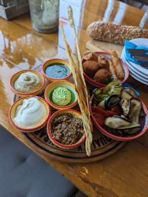 a nice vegetarian appetizer selection. at De Strandtent in Callantsoog