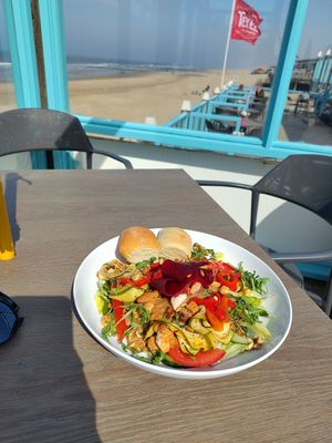 salad with grilled veggies and lots of nuts at De Strandtent in Callantsoog