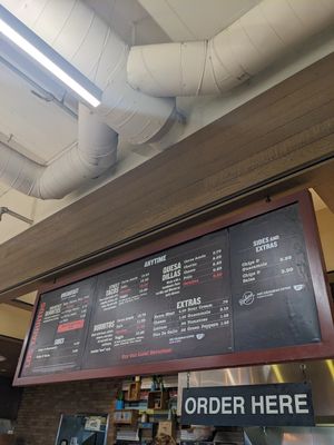 Menu board at PHX - Los Taquitos - T3 in Phoenix