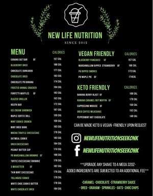 Vegan Options Available. at New Life Nutrition in Seekonk