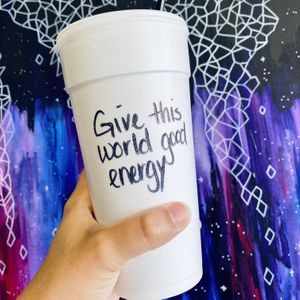 Fun quotes on the cups 💜 at New Life Nutrition in Seekonk