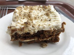 Delicious carrot cake!  at Hassop Station Cafe in Bakewell