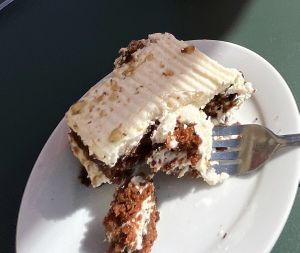 Vegan Carrot Cake  at Hassop Station Cafe in Bakewell