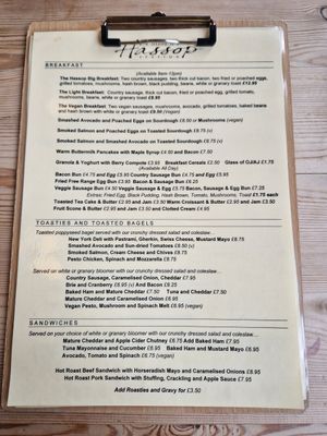 Menu at Hassop Station Cafe in Bakewell