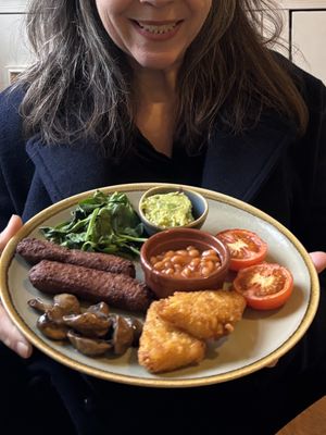 A detour on my birthday to eat this vegan breakfast!  at Hassop Station Cafe in Bakewell