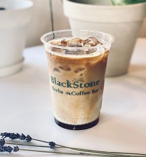 Lavender Vanilla Latte  at BlackStone Herbs + Coffee Bar in Coventry