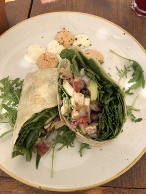 Breakfast burrito (tofu, spinach, avocado, pico de gallo)  at Mumak Tropical in Ibiza