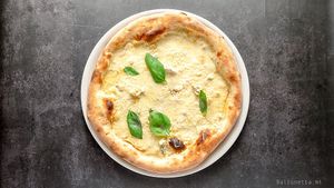 Pizza Quattro Formaggi at Balzunetta Restaurant in Floriana