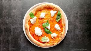 Pizza Bufalina at Balzunetta Restaurant in Floriana