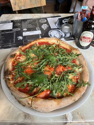 Super delicious custom made vegan pizza  at Balzunetta Restaurant in Floriana