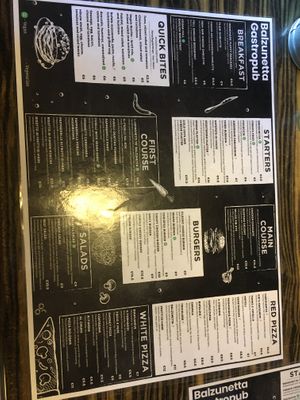 Full menu  at Balzunetta Restaurant in Floriana