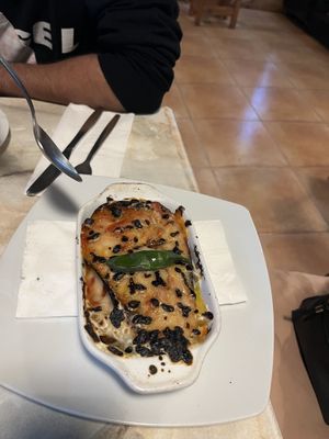 Vegan aubergine parmigiana   at Balzunetta Restaurant in Floriana