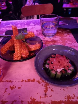 Corn ribs and okra at BIGFAN in Dublin