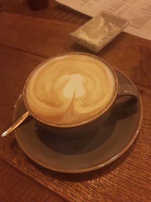 Coffee with soy milk at Woosabi in Gdansk