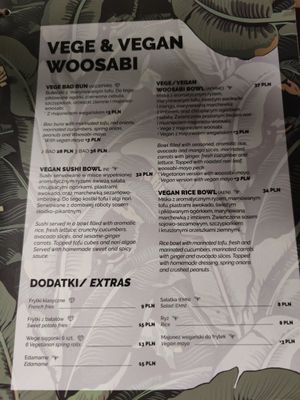 Vegan options at Woosabi in Gdansk