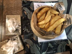 Fries with vegan mayo   at Woosabi in Gdansk