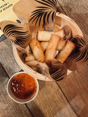 Spring rolls. Very oily and small. Not delicious    at Woosabi in Gdansk