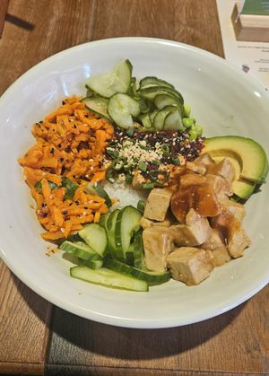 Rice bowl with tofu, and without kimichi at Woosabi in Gdansk