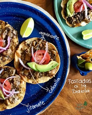 Tostadas a la diabla  at Vale Vegan in San Andres Cholula