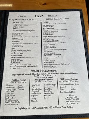 Menu as of August 16th 2025  at North Fork Brewery in Deming