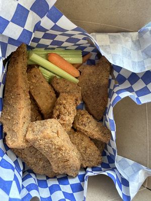 Vegan wings (we opted for the sauce on the side)  at Vegan Daddy Meats in Salt Lake City