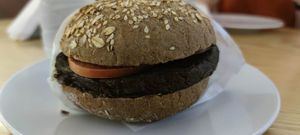 One of two vegan burgers. They are similar. at Made in Health in Cairo