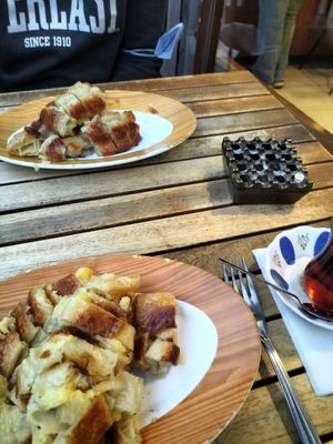 Potato börek (vegan) at Levent Pide in Istanbul