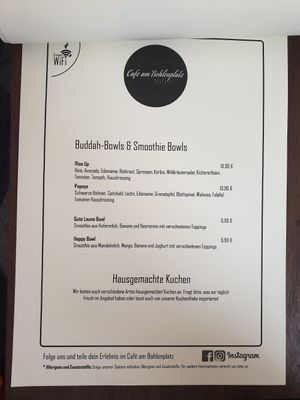 Karte at Café am Bohlenplatz in Erlangen