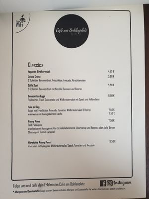 Karte at Café am Bohlenplatz in Erlangen