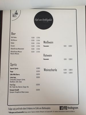 Karte at Café am Bohlenplatz in Erlangen