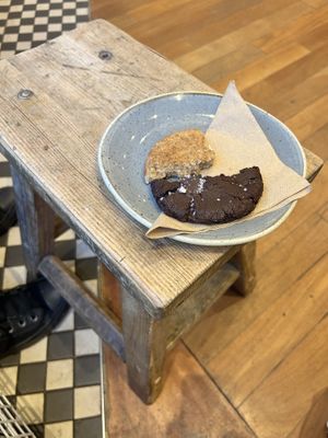 rubbish picture, but half a snookidoodle and half a chocolate cookie  at The Milkman in Edinburgh