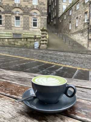 Matcha latte with oat milk   at The Milkman in Edinburgh