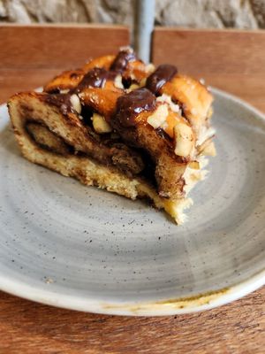 Chocolate hazelnut bun at The Milkman in Edinburgh