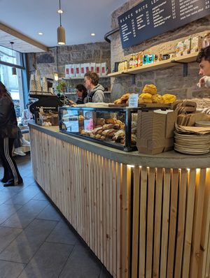 Amazing selection of pastries and cakes that aren't labeled but most are vegan. Available at both Edinburgh locations. at The Milkman in Edinburgh