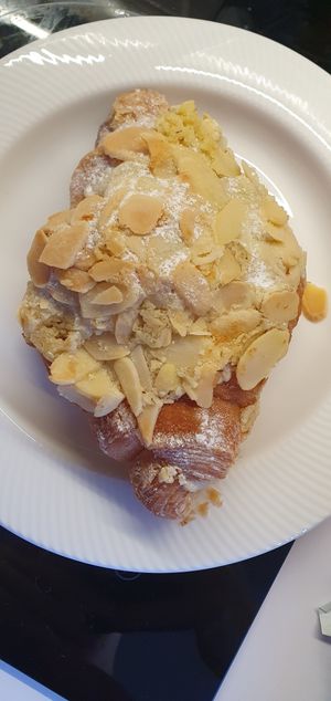 Almond croissant at The Milkman in Edinburgh
