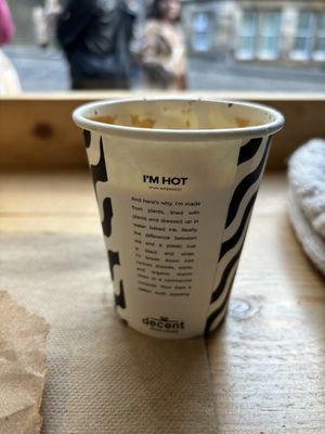 Coffee served in sustainable plant-based cups  at The Milkman in Edinburgh