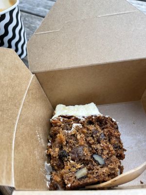 Carrot cake, sorry, started being eaten before the camera came out!   at The Milkman in Edinburgh