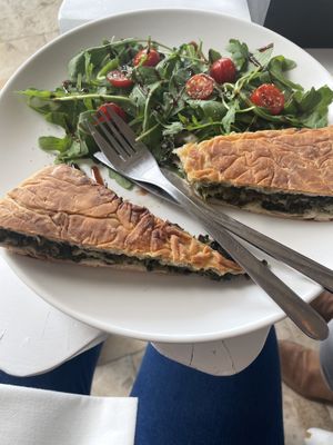Spinach pie   at Inas Coffee and Bio Store in Corfu