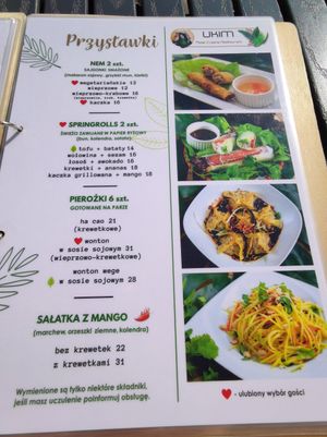 Starter menu at UKIM in Warsaw