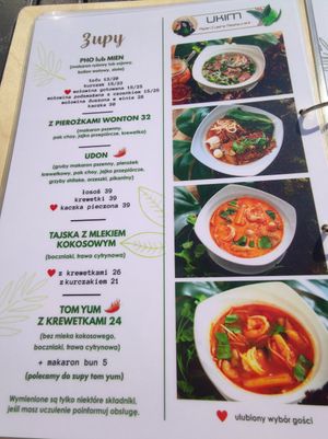 Soup menu at UKIM in Warsaw