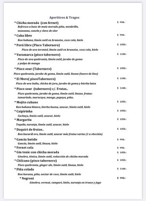 Carta de Bebidas 1  at Guille Veggie in Buenos Aires