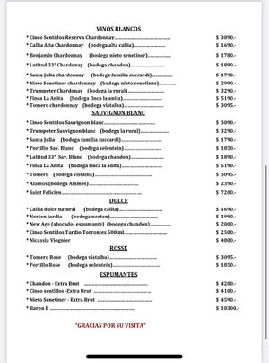 Carta de Bebidas 4  at Guille Veggie in Buenos Aires