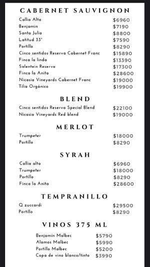 Drink menu, pg 3  at Guille Veggie in Buenos Aires